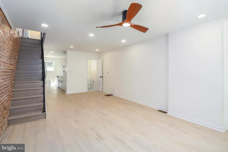 6xx Gerritt St — finished living room / stairs.