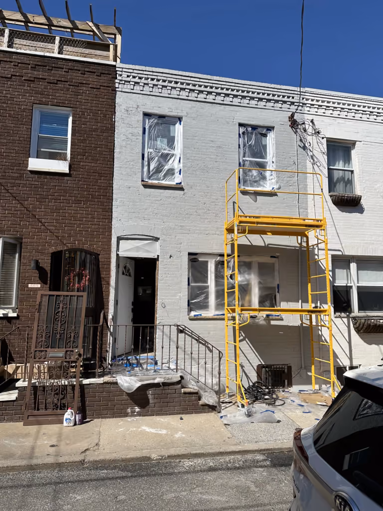 Exterior finishing at the front of 6xx Gerritt St.