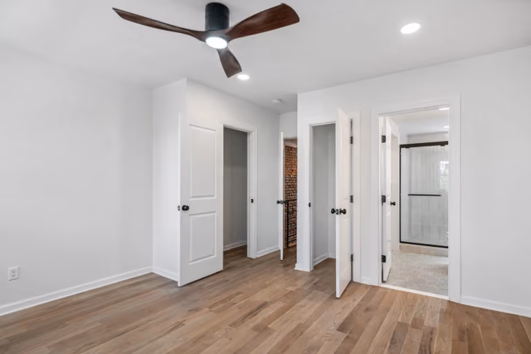 Bedroom windows and closet doors